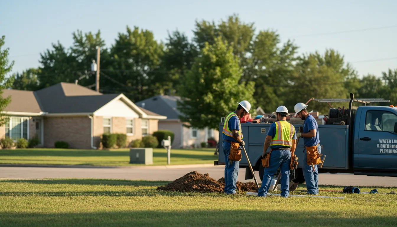 Residential water line and bathroom plumbing service in Tulsa, OK